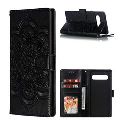 Intricate Embossing Datura Solar Leather Wallet Case for Samsung Galaxy S10 5G (6.7 inch) - Black