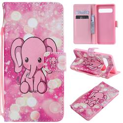 Pink Elephant PU Leather Wallet Case for Samsung Galaxy S10 5G (6.7 inch)