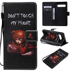 Angry Bear PU Leather Wallet Case for Samsung Galaxy S10 5G (6.7 inch)