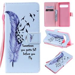 Feather Birds PU Leather Wallet Case for Samsung Galaxy S10 5G (6.7 inch)