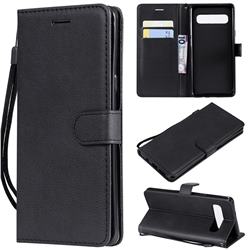Retro Greek Classic Smooth PU Leather Wallet Phone Case for Samsung Galaxy S10 5G (6.7 inch) - Black
