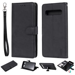 Retro Greek Detachable Magnetic PU Leather Wallet Phone Case for Samsung Galaxy S10 5G (6.7 inch) - Black