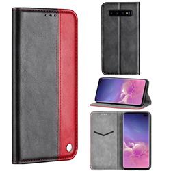 Classic Business Ultra Slim Magnetic Sucking Stitching Flip Cover for Samsung Galaxy S10 5G (6.7 inch) - Red