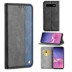 Classic Business Ultra Slim Magnetic Sucking Stitching Flip Cover for Samsung Galaxy S10 5G (6.7 inch) - Blue