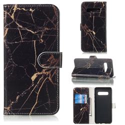 Black Gold Marble PU Leather Wallet Case for Samsung Galaxy S10 5G (6.7 inch)