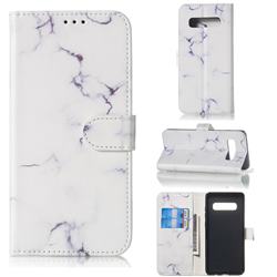 Soft White Marble PU Leather Wallet Case for Samsung Galaxy S10 5G (6.7 inch)