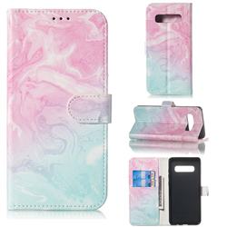 Pink Green Marble PU Leather Wallet Case for Samsung Galaxy S10 5G (6.7 inch)