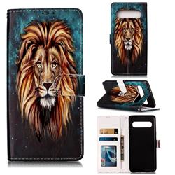 Ice Lion 3D Relief Oil PU Leather Wallet Case for Samsung Galaxy S10 5G (6.7 inch)