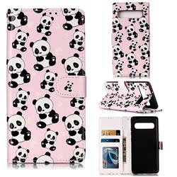 Cute Panda 3D Relief Oil PU Leather Wallet Case for Samsung Galaxy S10 5G (6.7 inch)