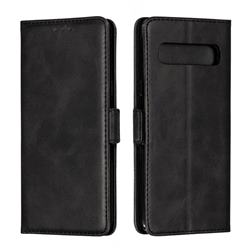 Retro Classic Calf Pattern Leather Wallet Phone Case for Samsung Galaxy S10 5G (6.7 inch) - Black