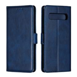 Retro Classic Calf Pattern Leather Wallet Phone Case for Samsung Galaxy S10 5G (6.7 inch) - Blue
