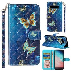 Rankine Butterfly 3D Leather Phone Holster Wallet Case for Samsung Galaxy S10 5G (6.7 inch)