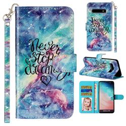 Blue Starry Sky 3D Leather Phone Holster Wallet Case for Samsung Galaxy S10 5G (6.7 inch)