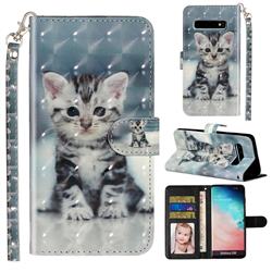 Kitten Cat 3D Leather Phone Holster Wallet Case for Samsung Galaxy S10 5G (6.7 inch)
