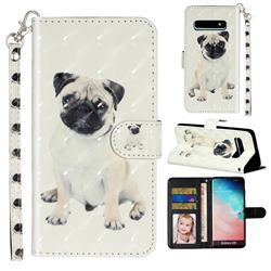 Pug Dog 3D Leather Phone Holster Wallet Case for Samsung Galaxy S10 5G (6.7 inch)