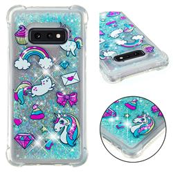 Fashion Unicorn Dynamic Liquid Glitter Sand Quicksand Star TPU Case for Samsung Galaxy S10e (5.8 inch)
