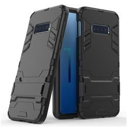 Armor Premium Tactical Grip Kickstand Shockproof Dual Layer Rugged Hard Cover for Samsung Galaxy S10e (5.8 inch) - Black