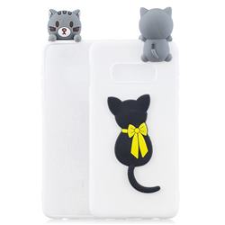 Little Black Cat Soft 3D Climbing Doll Soft Case for Samsung Galaxy S10e (5.8 inch)