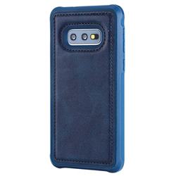 Luxury Shatter-resistant Leather Coated Phone Back Cover for Samsung Galaxy S10e (5.8 inch) - Blue