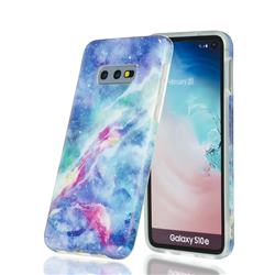 Blue Starry Sky Marble Clear Bumper Glossy Rubber Silicone Phone Case for Samsung Galaxy S10e (5.8 inch)