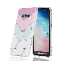 Stitching Pink Marble Clear Bumper Glossy Rubber Silicone Phone Case for Samsung Galaxy S10e (5.8 inch)