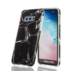 Black Stone Marble Clear Bumper Glossy Rubber Silicone Phone Case for Samsung Galaxy S10e (5.8 inch)
