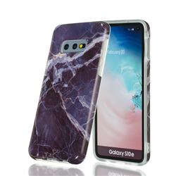 Gray Stone Marble Clear Bumper Glossy Rubber Silicone Phone Case for Samsung Galaxy S10e (5.8 inch)