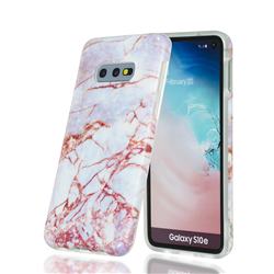 White Stone Marble Clear Bumper Glossy Rubber Silicone Phone Case for Samsung Galaxy S10e (5.8 inch)
