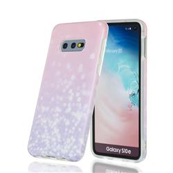 Glitter Pink Marble Clear Bumper Glossy Rubber Silicone Phone Case for Samsung Galaxy S10e (5.8 inch)