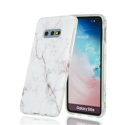 White Smooth Marble Clear Bumper Glossy Rubber Silicone Phone Case for Samsung Galaxy S10e (5.8 inch)