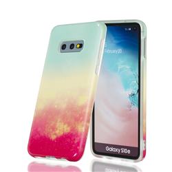 Sunset Glow Marble Clear Bumper Glossy Rubber Silicone Phone Case for Samsung Galaxy S10e (5.8 inch)
