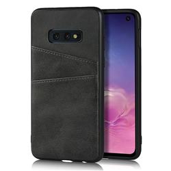 Simple Calf Card Slots Mobile Phone Back Cover for Samsung Galaxy S10e (5.8 inch) - Black