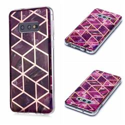 Purple Rhombus Galvanized Rose Gold Marble Phone Back Cover for Samsung Galaxy S10e (5.8 inch)