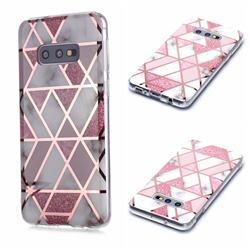 Pink Rhombus Galvanized Rose Gold Marble Phone Back Cover for Samsung Galaxy S10e (5.8 inch)