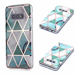 Green White Galvanized Rose Gold Marble Phone Back Cover for Samsung Galaxy S10e (5.8 inch)