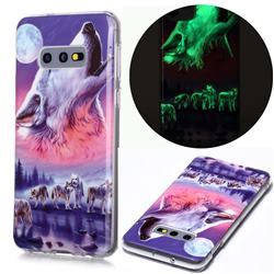 Wolf Howling Noctilucent Soft TPU Back Cover for Samsung Galaxy S10e (5.8 inch)