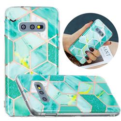 Green Glitter Painted Marble Electroplating Protective Case for Samsung Galaxy S10e (5.8 inch)