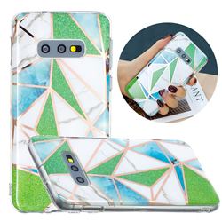 Green Triangle Painted Marble Electroplating Protective Case for Samsung Galaxy S10e (5.8 inch)