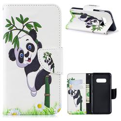 Bamboo Panda Leather Wallet Case for Samsung Galaxy S10e(5.8 inch)