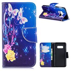 Yellow Flower Butterfly Leather Wallet Case for Samsung Galaxy S10e(5.8 inch)