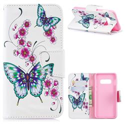 Peach Butterflies Leather Wallet Case for Samsung Galaxy S10e(5.8 inch)