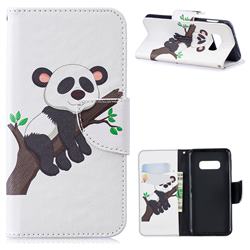 Tree Panda Leather Wallet Case for Samsung Galaxy S10e(5.8 inch)