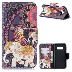 Totem Flower Elephant Leather Wallet Case for Samsung Galaxy S10e(5.8 inch)