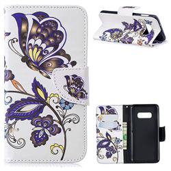Butterflies and Flowers Leather Wallet Case for Samsung Galaxy S10e(5.8 inch)