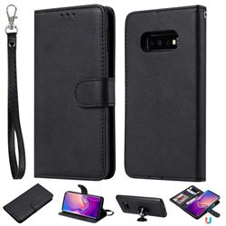 Retro Greek Detachable Magnetic PU Leather Wallet Phone Case for Samsung Galaxy S10e(5.8 inch) - Black