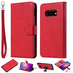 Retro Greek Detachable Magnetic PU Leather Wallet Phone Case for Samsung Galaxy S10e(5.8 inch) - Red