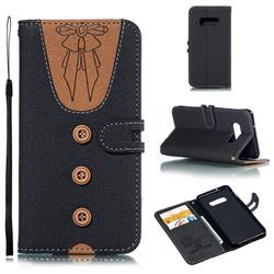 Ladies Bow Clothes Pattern Leather Wallet Phone Case for Samsung Galaxy S10e(5.8 inch) - Black