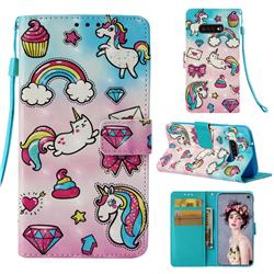 Diamond Pony 3D Painted Leather Wallet Case for Samsung Galaxy S10e(5.8 inch)