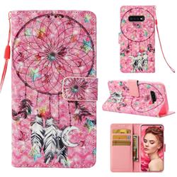Flower Dreamcatcher 3D Painted Leather Wallet Case for Samsung Galaxy S10e(5.8 inch)