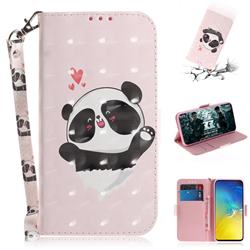 Heart Cat 3D Painted Leather Wallet Phone Case for Samsung Galaxy S10e (5.8 inch)
